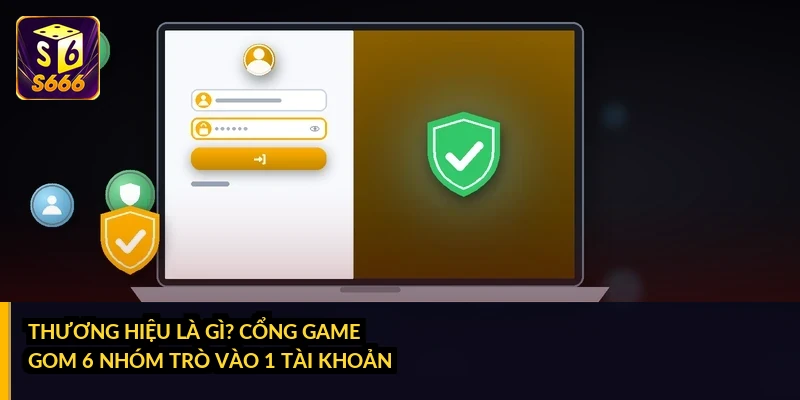 Sơ đồ 1 tài khoản dẫn tới 6 nhóm trò gồm casino, nổ hũ, bắn cá, game bài, xổ số và thể thao trên cùng một cổng